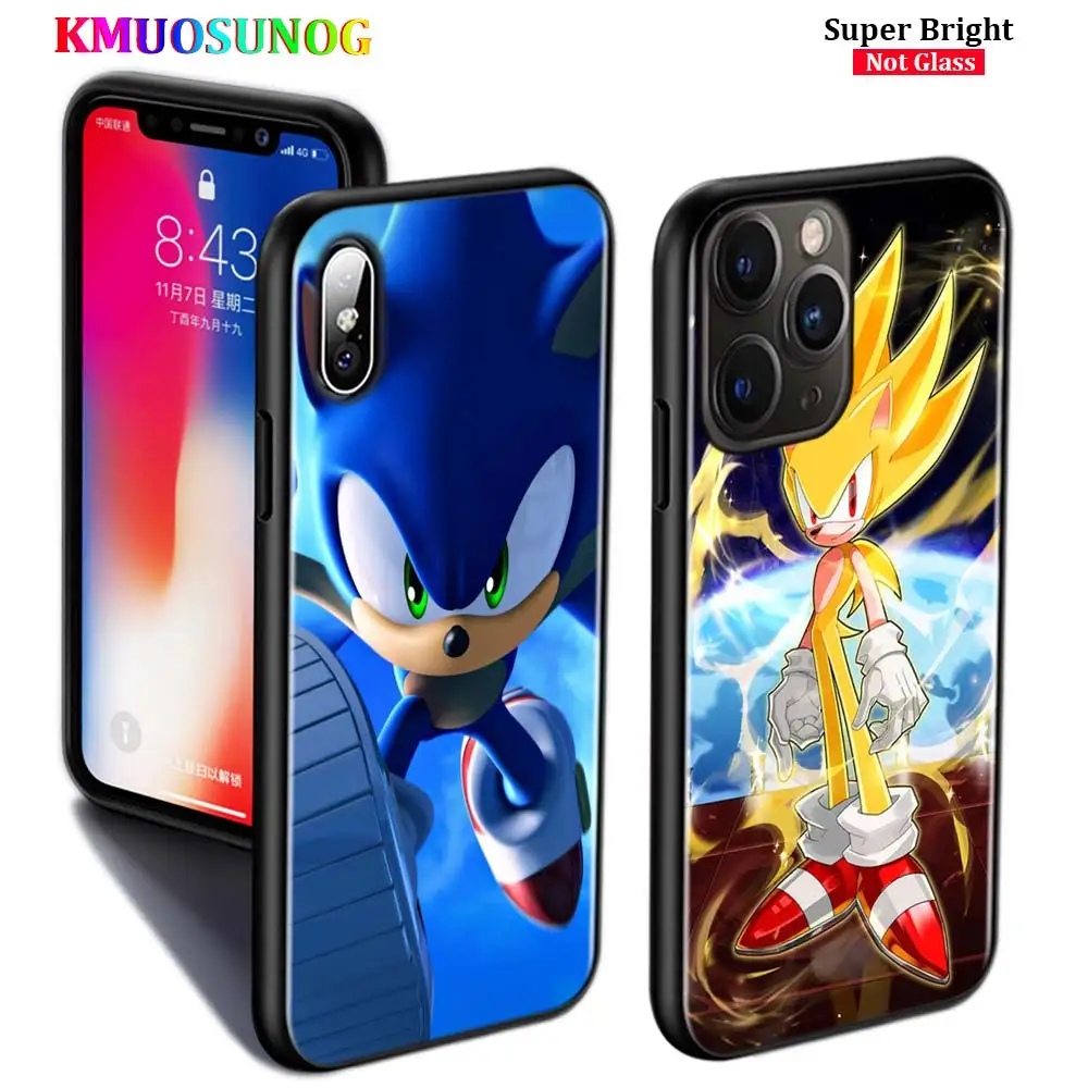 

Black Silicone Case Sonic the Hedgehog for iPhone 11 11Pro XS MAX XR X 8 7 6S 6 Plus 5S Gloss Phone Case Cover