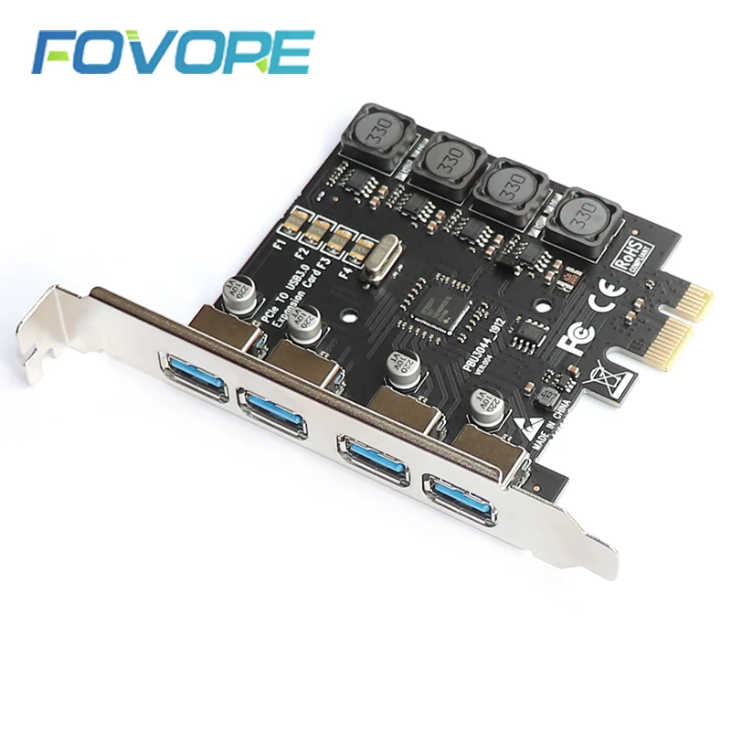 5gbps Superspeed 4 Ports Usb 3 0 Expansion Card Adapter Pci E Pci Express Free Power Supply Controller Card For Win 7 8 10 Add On Cards Aliexpress