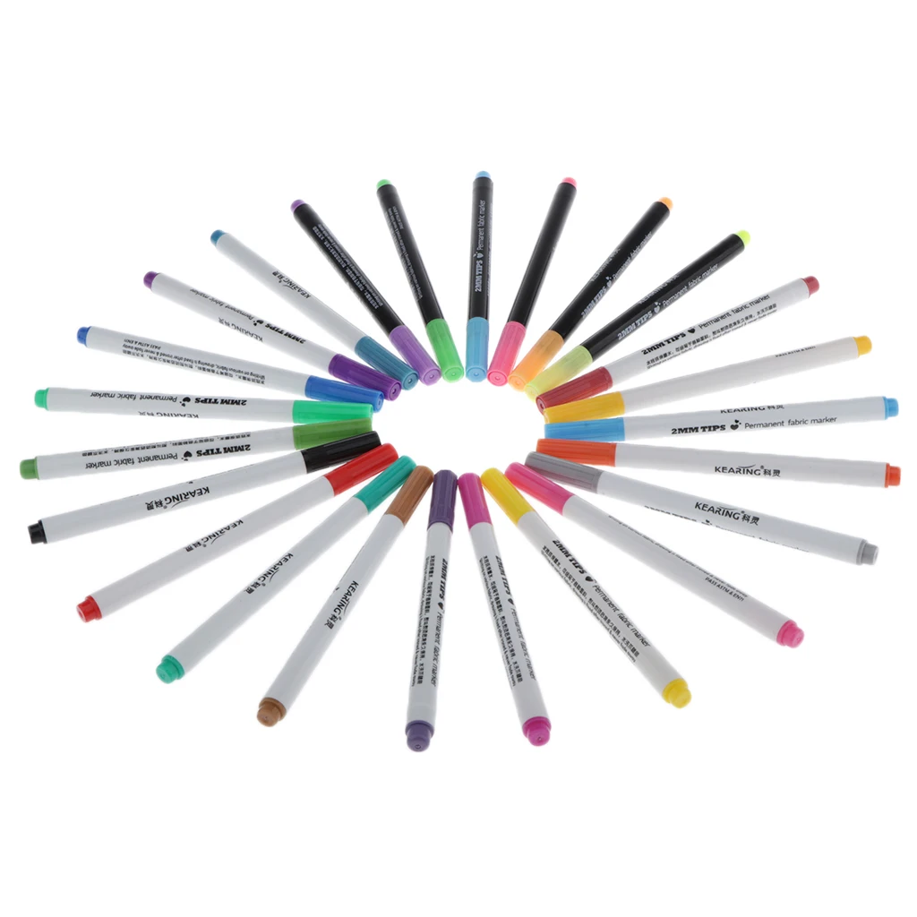 20Colors Paint Marker Pens Set Non-Toxic Waterproof DIY Clothes Craft Painting