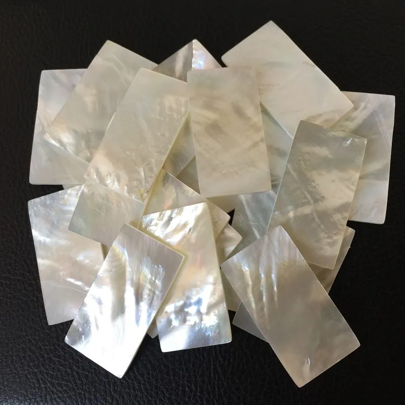 1lot(5pcs)38mm /20mm/1.5mm white Natural mother of pearl shell for musical instrument accessories and wood inlay carved material natural shell ornaments