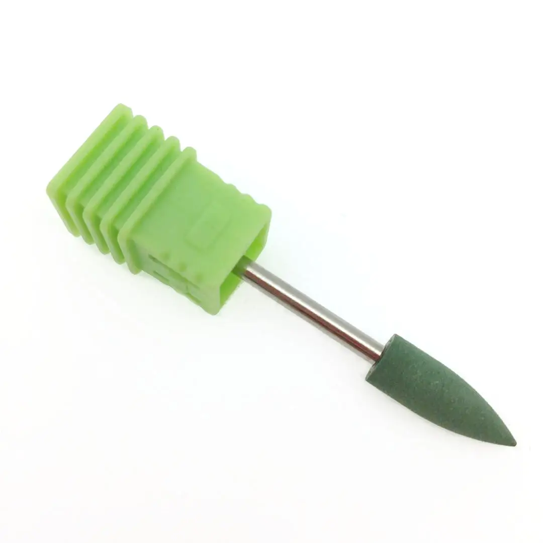1 шт. резиновый кремниевый сверло для ногтей с цилиндрической головкой, буфет для ногтей, аппарат для маникюра, аксессуары для дизайна ногтей, пилки для ногтей, инструменты для лака - Цвет: Green