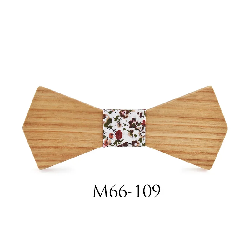 M66-109 Деревянный галстук-бабочка, классическая деревянная бабочка для свадьбы, модные мужские деловые вечерние, трендовые, высокое качество, высший сорт, новинка, унисекс - Цвет: M66-109