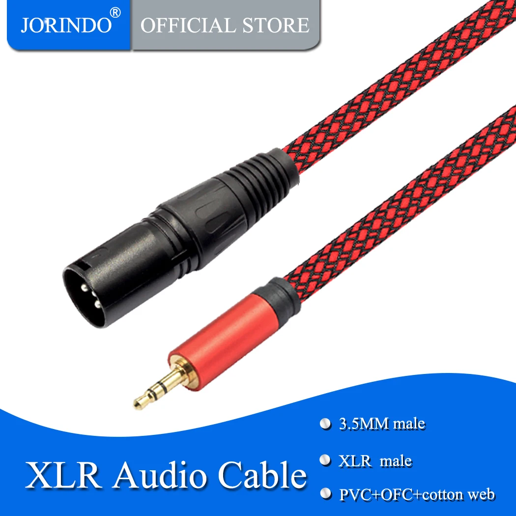 JORINDO 3 м/9.8FT 3-pin зарядный кабель с разъемом папа 5 мм Мужской микрофон аудио