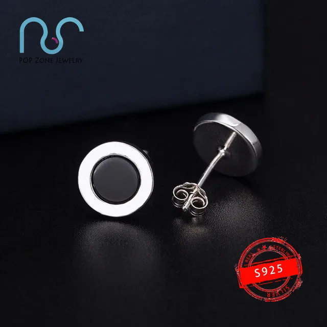 S925 Sterling Silver Earrings Brand Luxury Round Black White Pearl Oyster Earrings Original Jewelry Women's Classic With Logo silver black