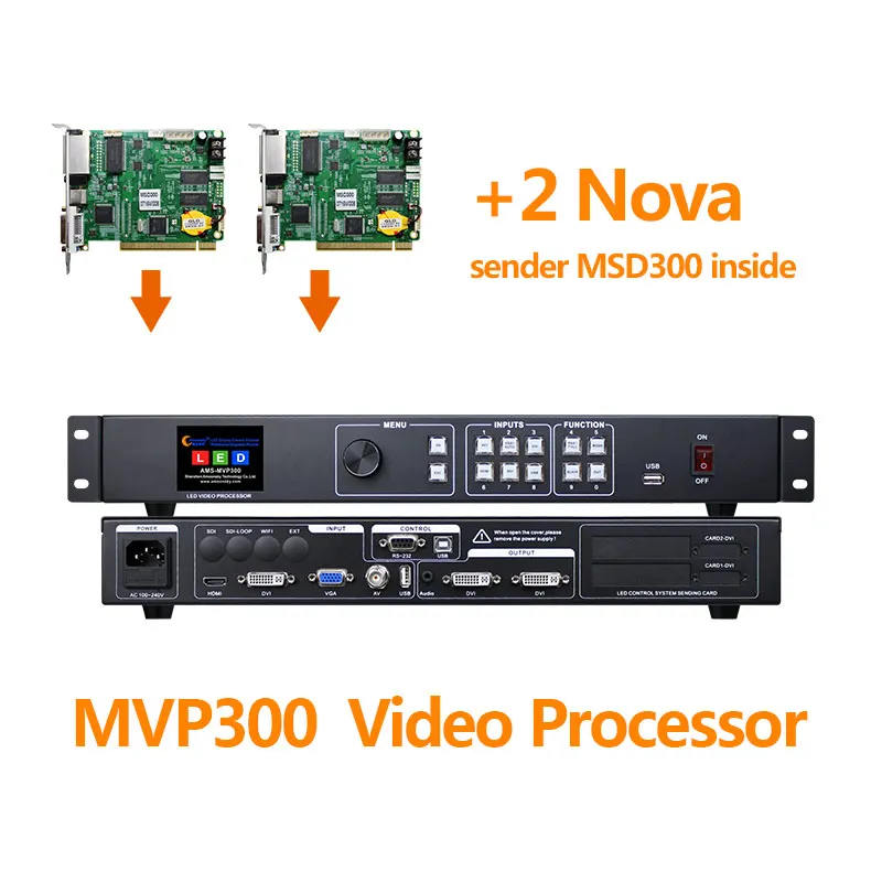 MVP300 LED Matrix Wall Display USB Video Processor controller built-in 2 Nova MSD300 Sending Card 1920*1080@60Hz 6 channel input