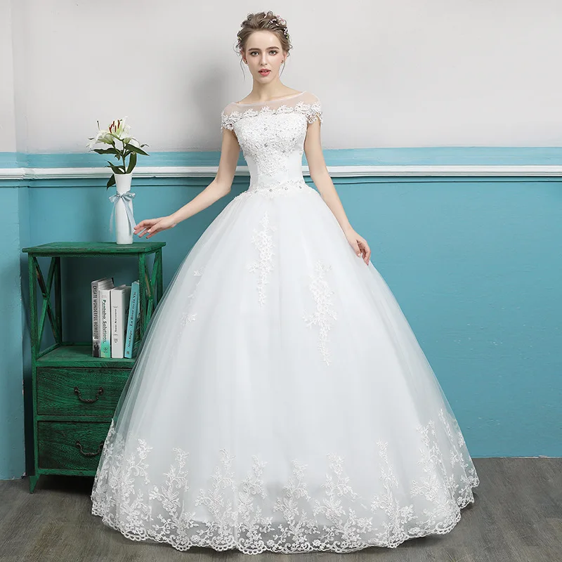 

Vestidos De Festa Curto Wedding Dress 2020 New European And American Brides' Korean Version Is Thin Simple In Autumn Winter