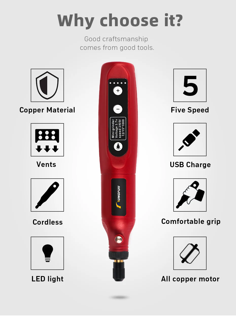 caneta de gravura sem fio com led