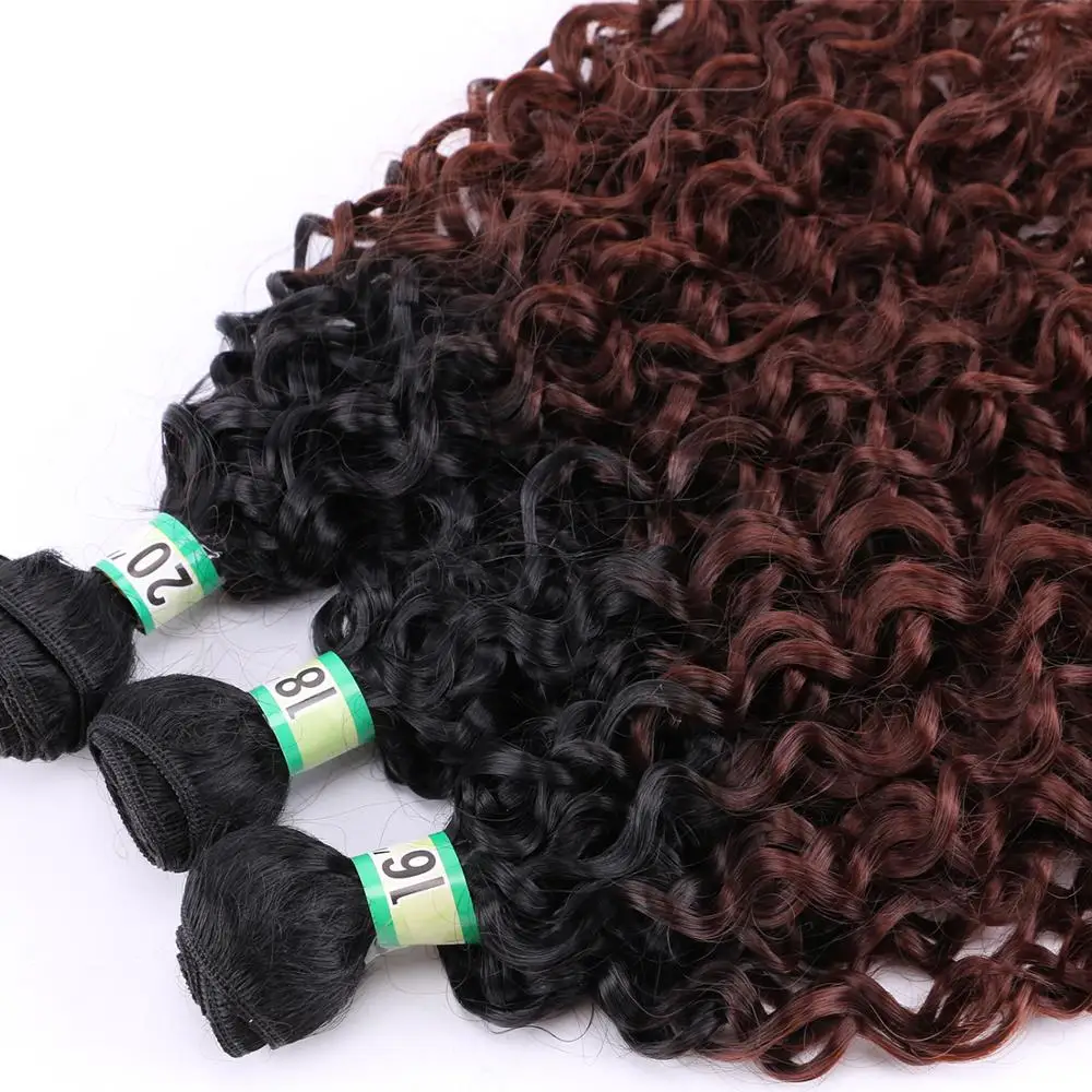 FSRHAIR от черного до коричневого пучки волос влажная волна плетение 210 г/лот Омбре синтетические пучки волос