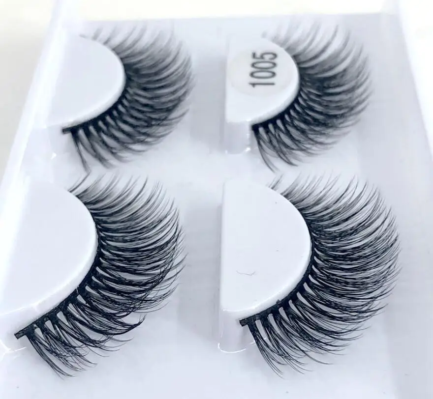 2 Pairs 1005 HBZGTLAD, 2/4 пар, натуральные накладные Искусственные ресницы, длинный макияж, 3d норковые ресницы, ресницы для наращивания, норковые ресницы для красоты - Цвет: 2 Pairs 1005
