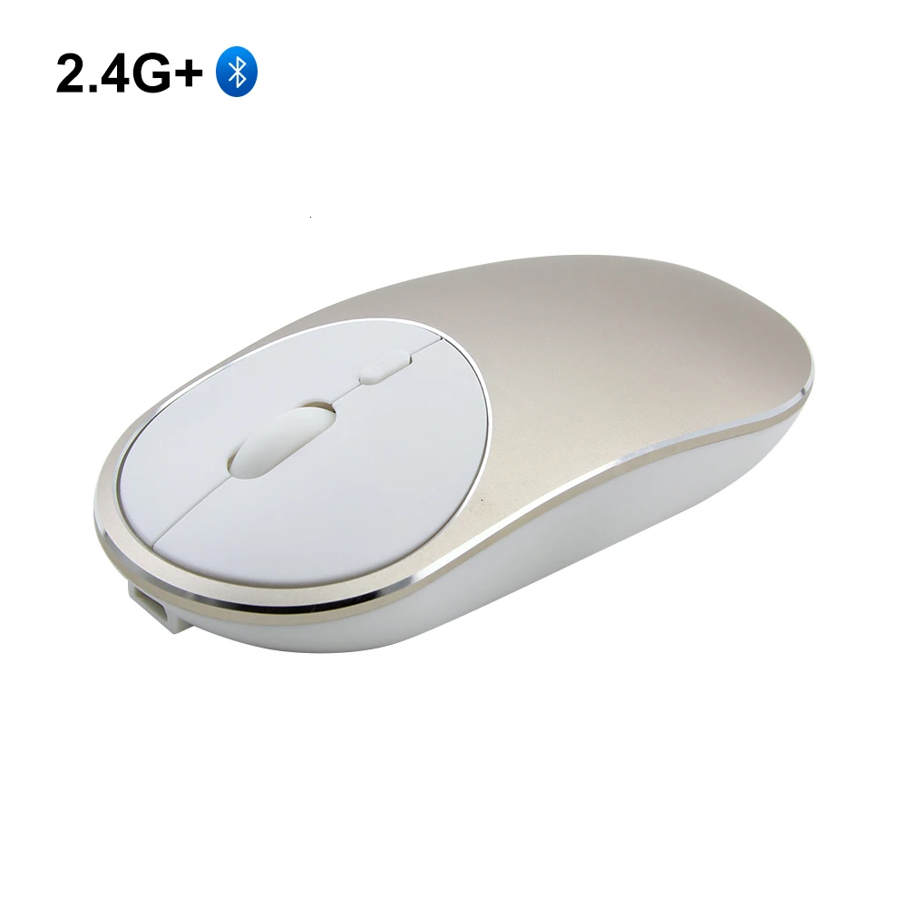 CHUYI Bluetooth 4,0+ 2,4G Беспроводная Двухрежимная мышь перезаряжаемая из алюминиевого сплава Бесшумная Mause USB Оптическая Компьютерная лазерная мышь