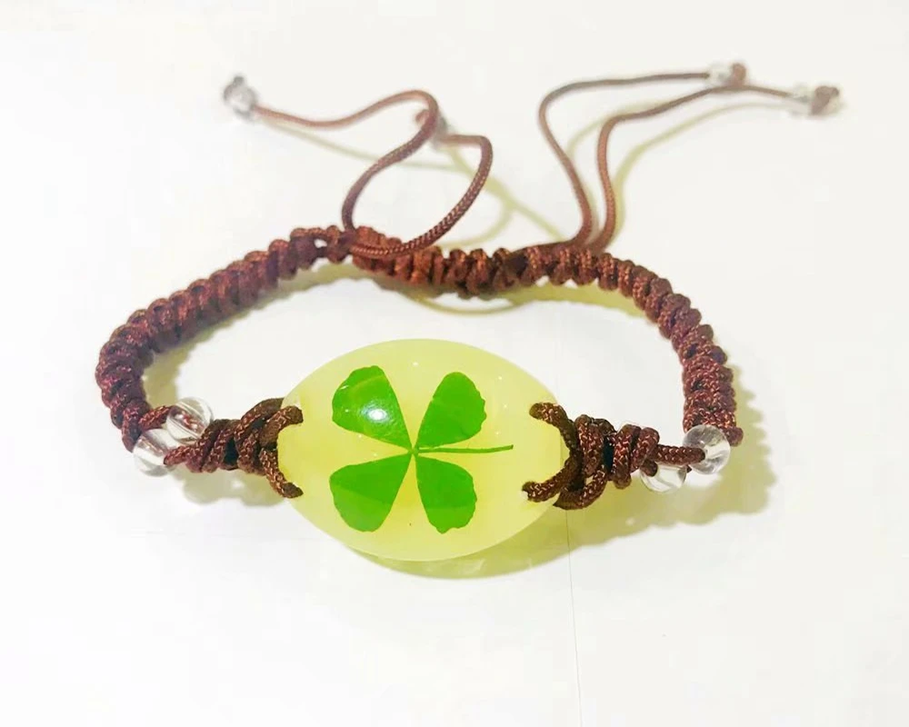 

YQTDMY 10 шт. очаровательный браслет настоящий четырехлистный клевер светящийся стиль Волшебный крутой браслет