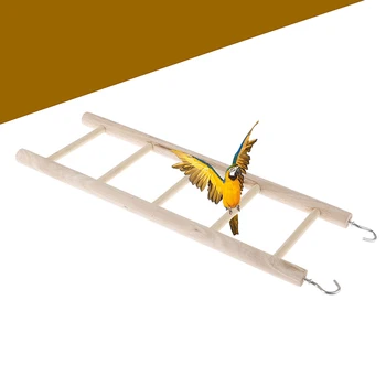 

Birds Toy Wooden Ladders Swing Scratcher Perch Climbing 5 Ladder Bird Cage Hamsters Parrot Toys Pet Supplies