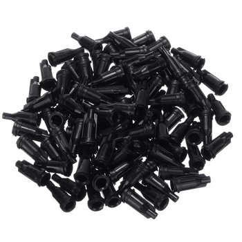 

100PCS Standard Syringe Luer Stop Caps Black Injector Dispenser Needle Assortment For Blocking off Male Luer Tapered Fittings