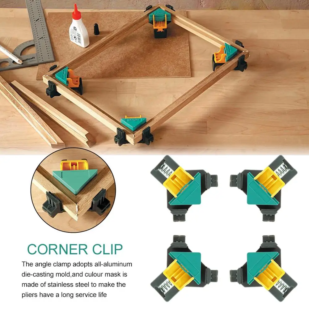 

90 Degree Right Angle Clamp Fixing Clips Picture Frame Corner Clamp Woodworking Hand Tool furniture repaire photo reinforcement