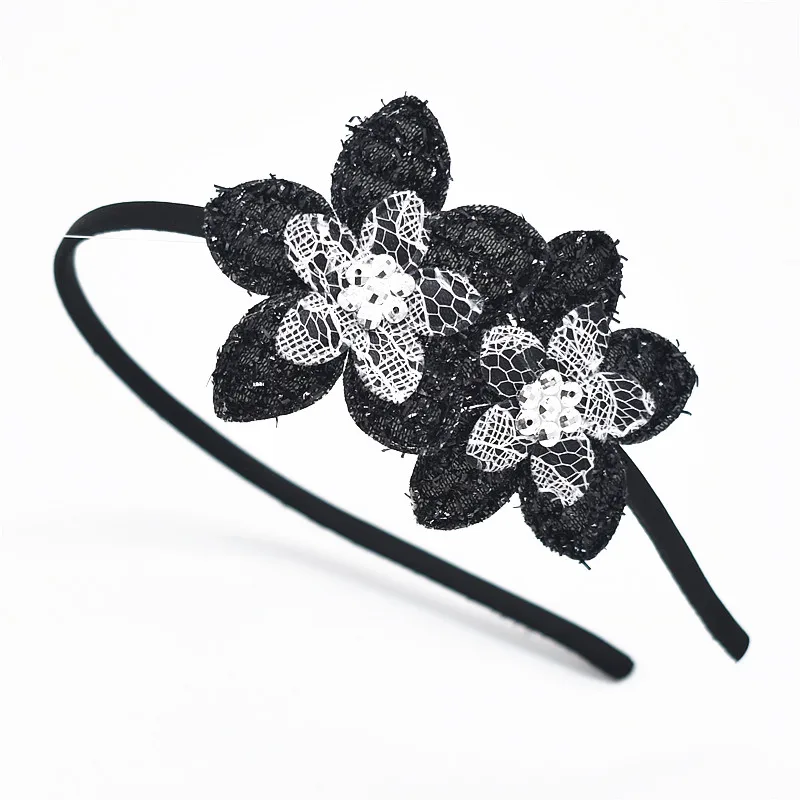 Solid Color flowers Hairbands Hair Hoop Kids Beautiful pearl Headband Princess Headwear Head hoop girl Hair Accessories