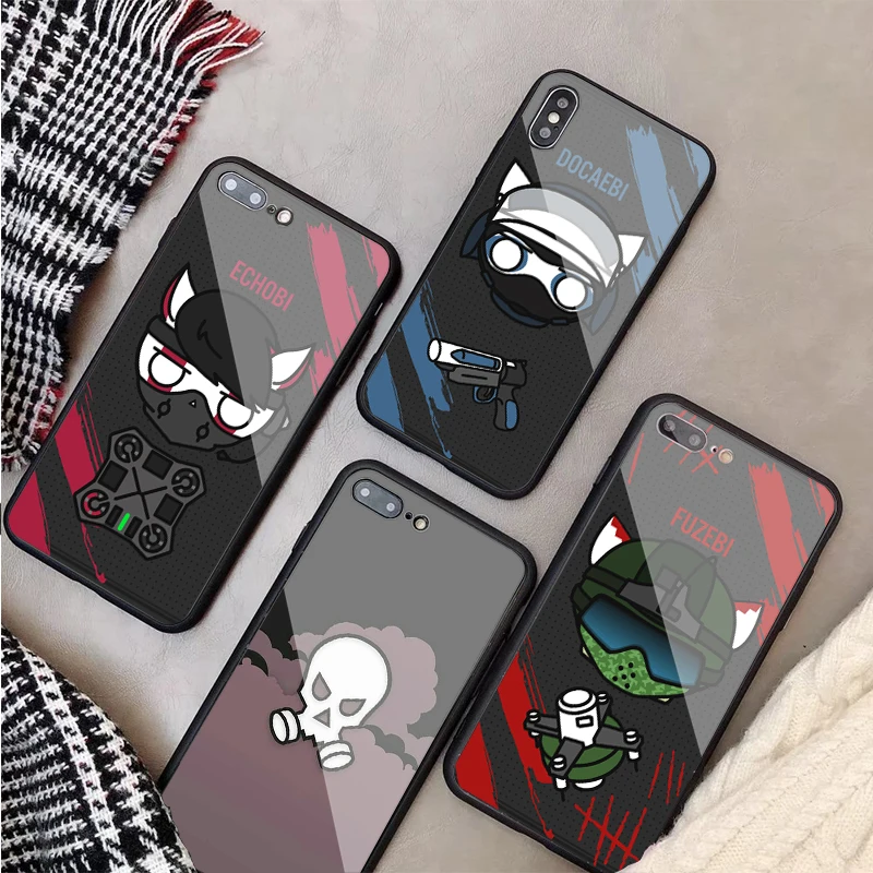 Чехол для iPhone 6 для телефона из закаленного стекла Rainbow Six Siege 6plus 7 7 plus 8 8plus 5 5S SE X XS XR XS Max