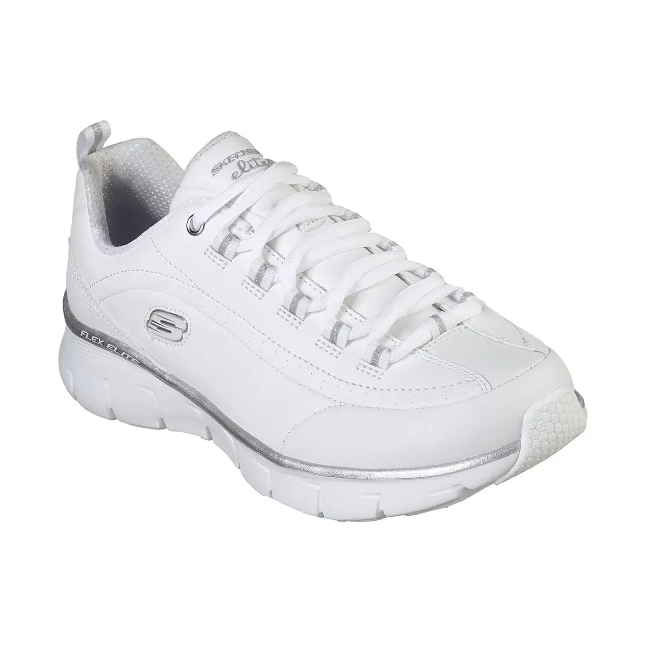 cupón explosión consumidor Women's White Leather Sports Skechers Multi-colored Textile 13260-wsl - Running  Shoes - AliExpress