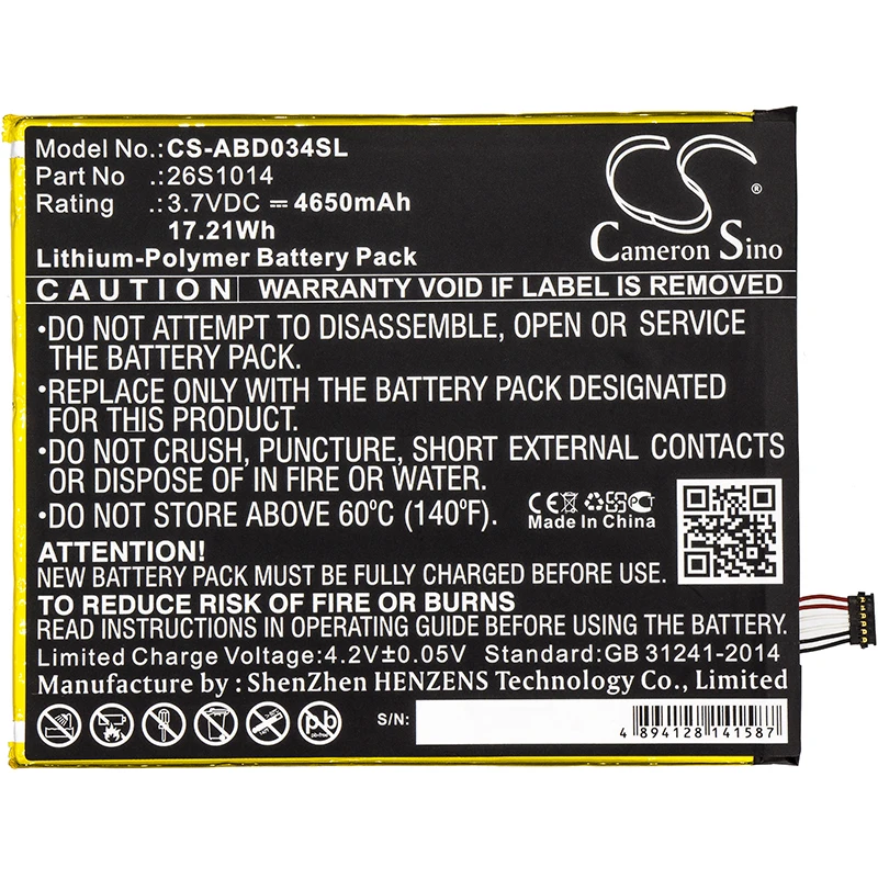 Батарея Cameron Sino для Amazon Kindle Fire 8 7 поколение SX034QT SX0340T L5S83A HD8 8TH|Перезаряжаемые