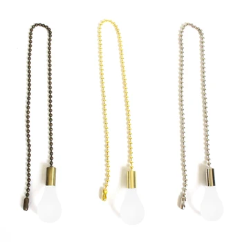 

2PC Ceiling Fan Pull Chain Beaded Ball Fan Pull Chain Fan Pulls Set With Connector Durable Comfortable Touch Black/Silver/Golden