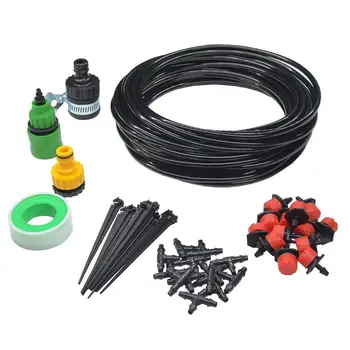 

25M 30 Drip Heads Set Adjustable Spray Watering Automatic Irrigation System