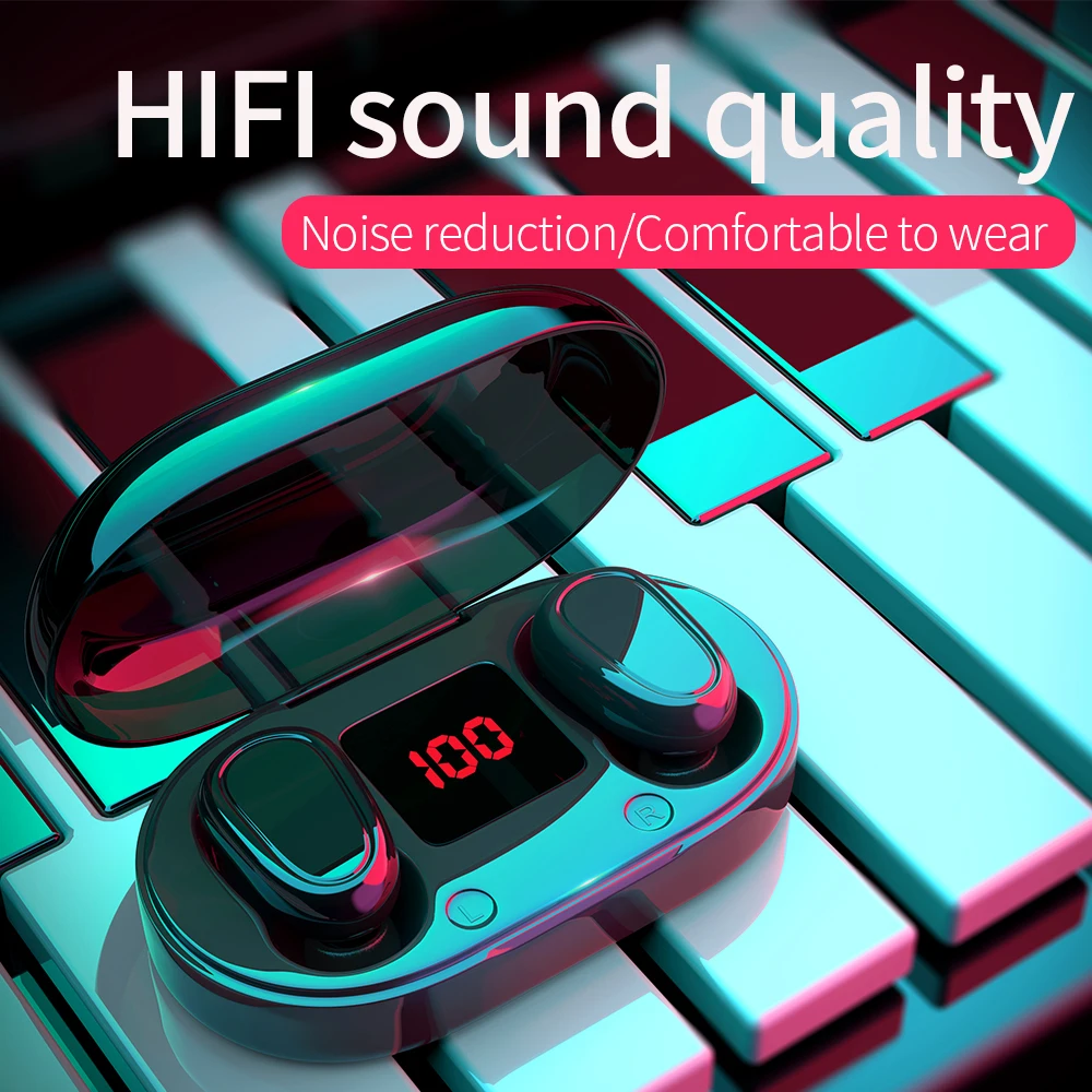 DUSH Wireless Bluetooth Earphone Earbuds 5 0 TWS Headsets Dual Earbuds Bass Sound for Huawei Xiaomi Iphone Samsung Phones