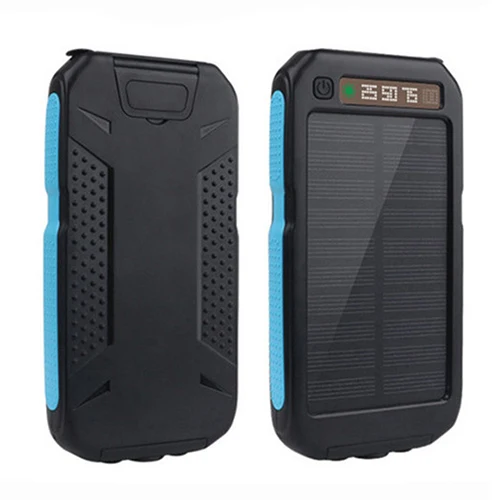 80000mAh Hot Solar Power Bank Waterproof External Battery Portable Outdoor Travel Mobile Phone Charger for Xiaomi Samsung iPhone blue