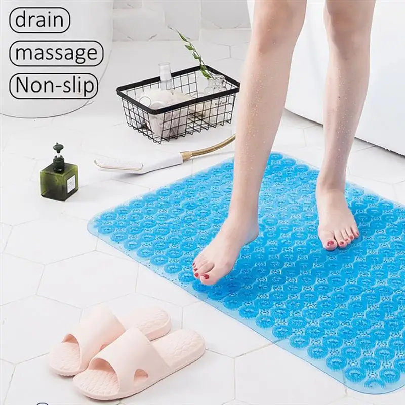 

Bathtub Mats Non-Slip Mildew Resistant Anti-Bacterial Extra Long Pebbled Shower Mat Bathroom Accessories Shower Mat