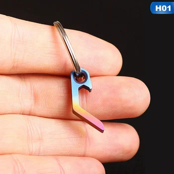 

Titanium Alloy Creative Mini Bottle Opener Can Opener Stainless Steel Multifunctional Key Clasp Outdoor EDC Gadget