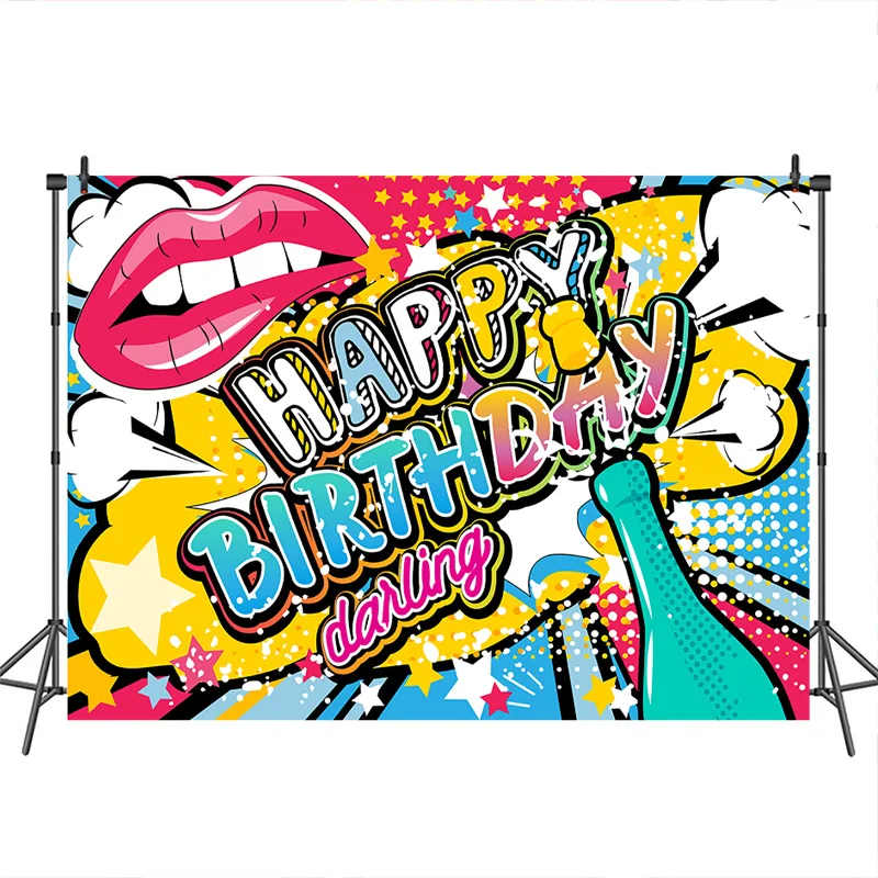 Mocsicka Happy Birthday Backdrops For Photo Shoots Boom Party Banner Decoration Photography Studio | Электроника