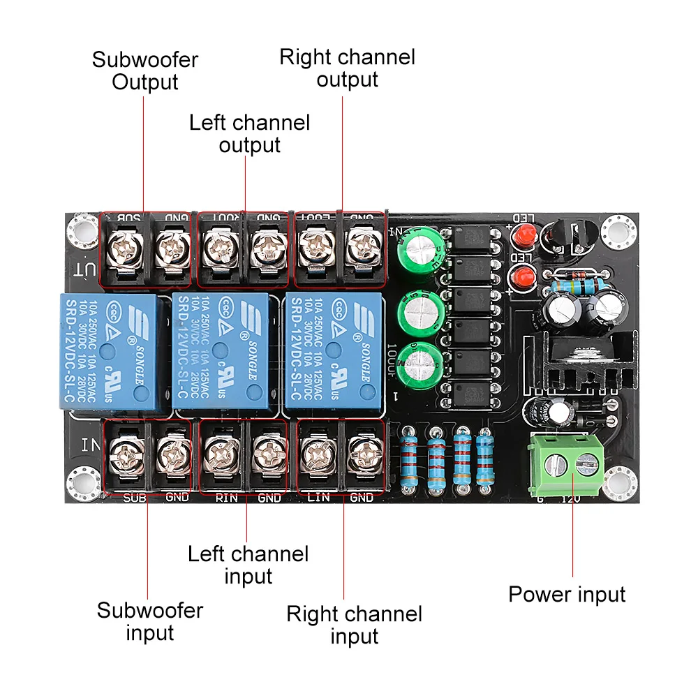 Aiyima-classe d Amplificador Digital Speaker Proteção Board Módulo de Relé Boot Delay dc Proteger 300w 2.1 Canal - Image 3