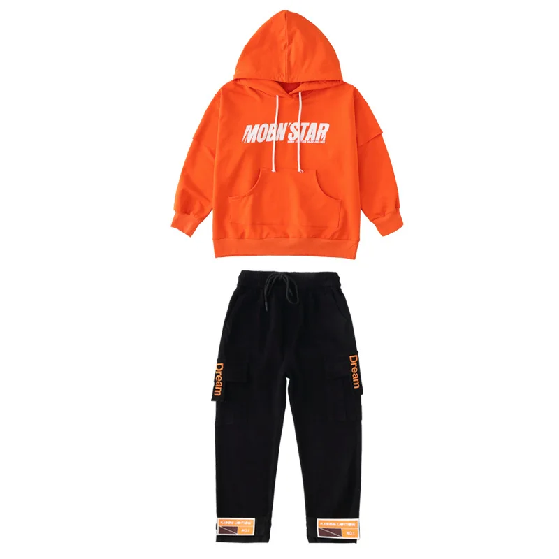 Kid Cool Orange Hoodie Sweatshirt Tops 