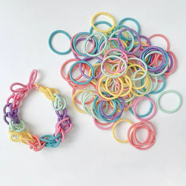 30PCS Women Girls 4CM Colorful Polyester Elastic Hair Bands Ponytail Holder Rubber Bands Scrunchie Headband Hair Accessories b1 (100PCS)