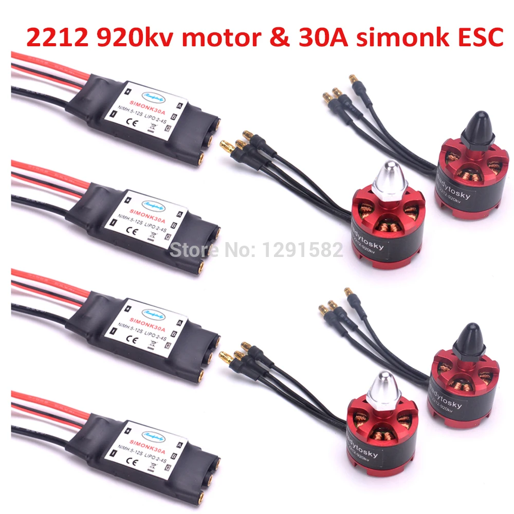

Hot High Quality 2212 920KV KV920 2-3S Brushless Motor & 30A Simonk ESC for F450 F550 S500 S550 X525 Quadcopter Multicopter