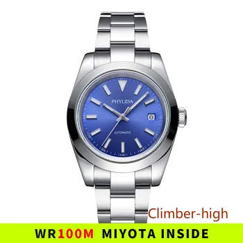 

10Bar 40mm Luxury Men's Automatic Watch DATE JUST Homage Miyota Movement Blue Dial Date High Quality Mechanical Wristwatches