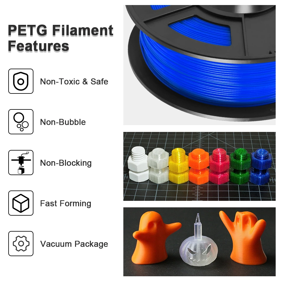 PETG синий нити допуск +/ 0 02 мм 1 кг 2.2lbs 3D принтеры s катушки 75 Новый поддерживаем