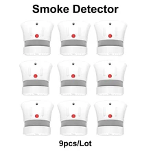 CPVan дымовые датчики противопожарный датчик датчик огня 9 шт./лот мини пожарная сигнализация дыма пожарной сигнализации детектор 5-летний Срок службы батареи EN14604 перечисленных rookmelder сигнализации