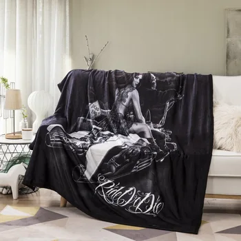 

Super soft thick flannel blanket 3D Beauty Fashionable 150x200cm Fleece Throw Blanket gift Dropshipping Motorcycle Skull