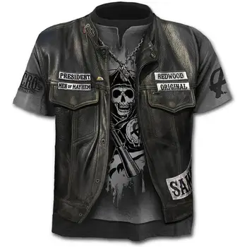 

Brand Motorcycle T Shirt Punk T-shirt Knight Shirts 3d T Shirt Men Casual Vintage Hip Hop 3D Shirt