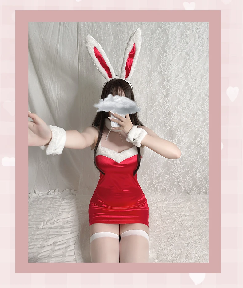 Waliicorners Cute Sweet Bunny Girl Suspender Skirt Uniform Temptation Cosplay Sexy Lingerie New Santa Claus Velvet 13 H794deb95096e417da93f3ec43f19faa1g