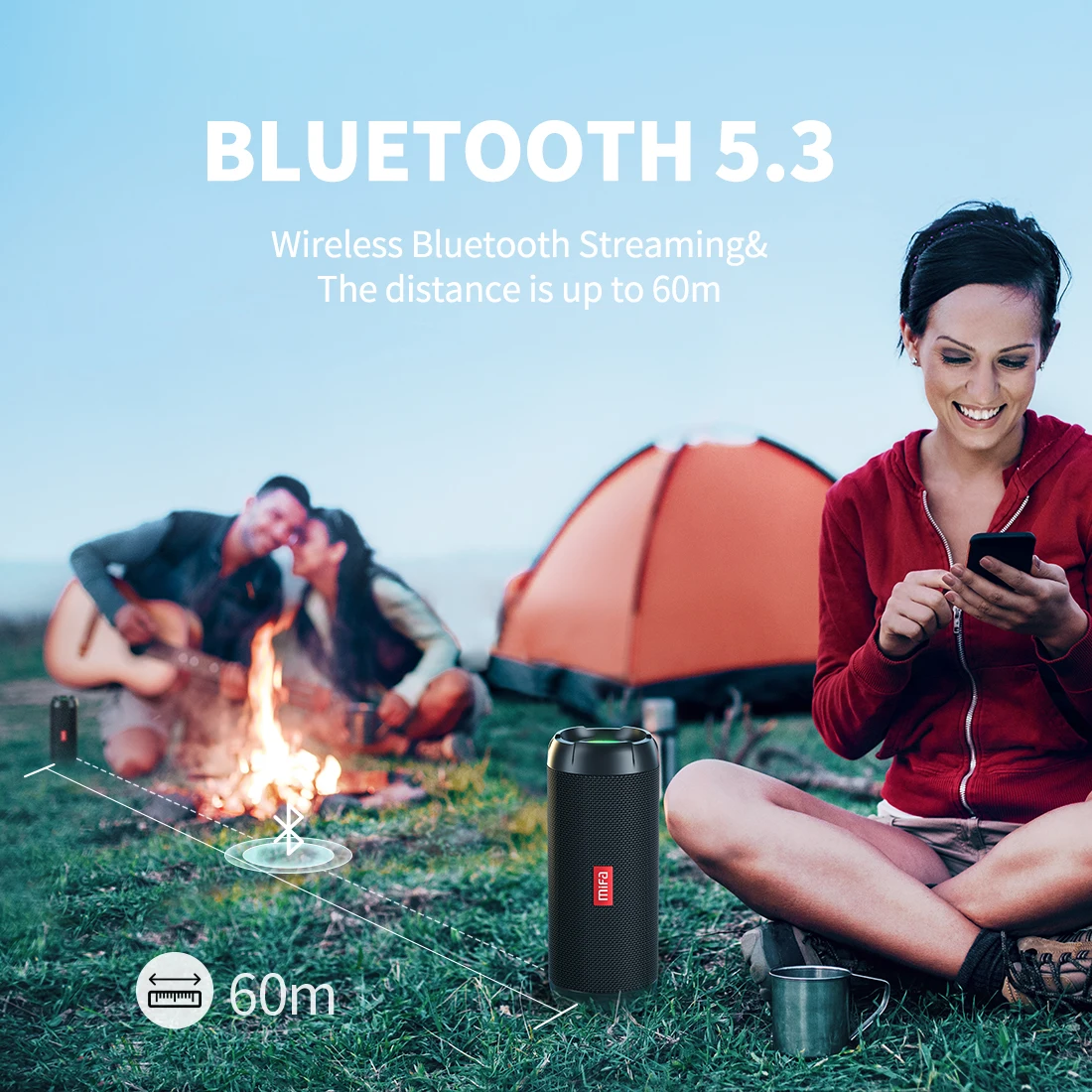 US $76.99 mifa WildRod Portable Bluetooth Speaker Wireless Outdoor camping Speaker, Bluetooth 5.3 Streaming,IP67 Waterproof and Dustproof