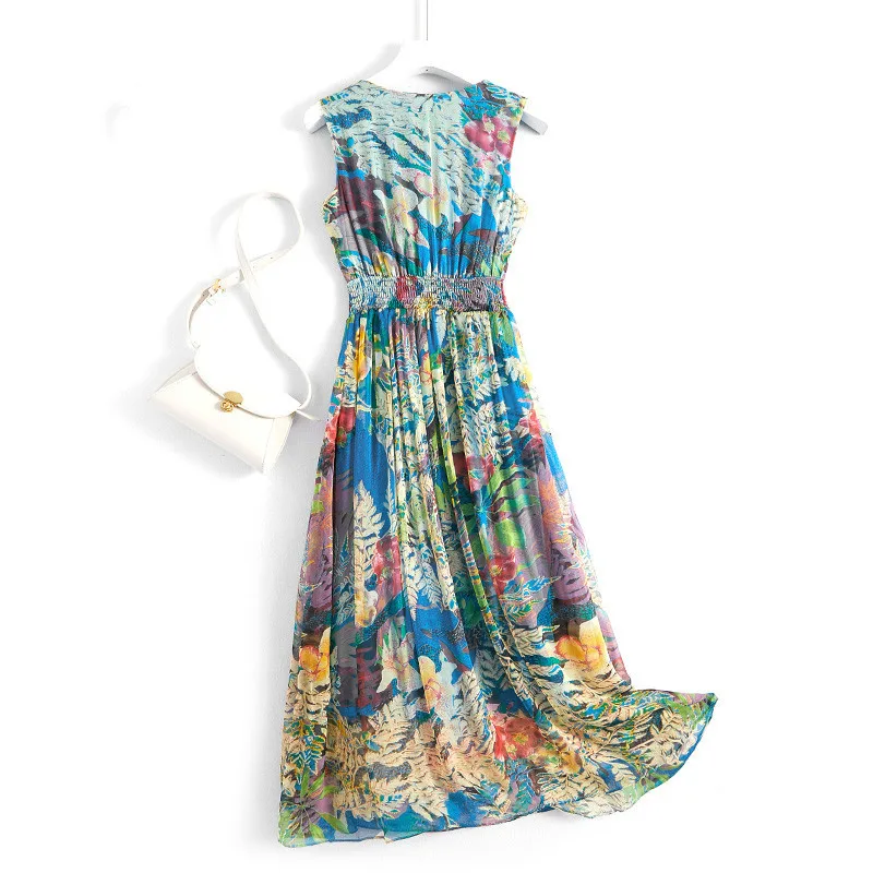 Boho Strand 100% Echte Zijde Jurk Vrouwen Zomer Jurken 2020 Slim Koreaanse Lange Avondfeest Vestidos Vintage Bloemen Ropa Mujer 8009 Boho Strand 100% Echte Zijde Jurk Vrouwen Zomer Jurken 2020 Slim Koreaanse Lange Avondfeest Vestidos Vintage Bloemen Ropa Mujer 8009