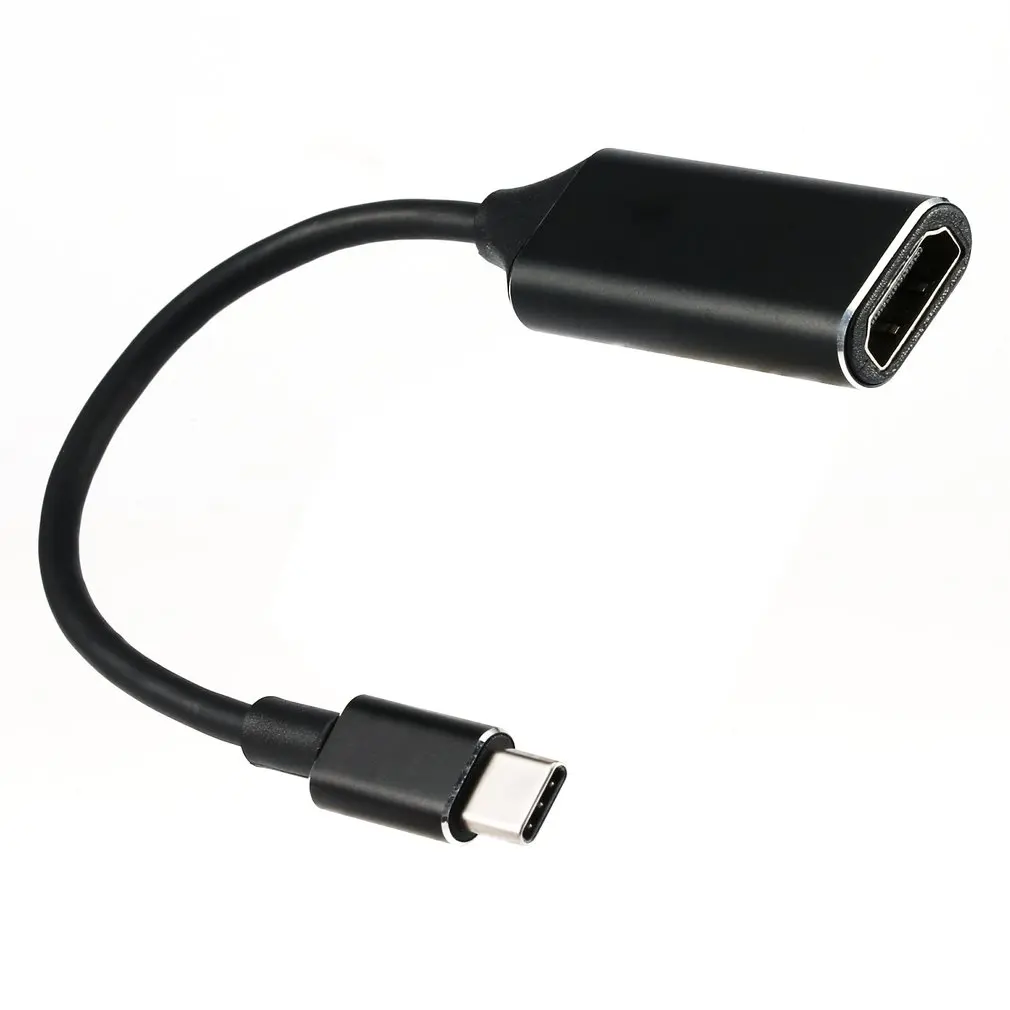 black 4k Ultra HD USB 3,1 USB-C type C к HDMI HDMI-A F-адаптер HDTV ключ Кабельный адаптер-переходник для MacBook для Lumia950XL - Цвет: black