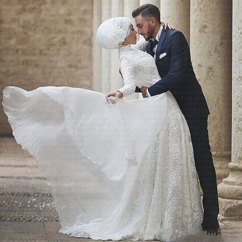 2019-Modest-Arabic-Dubai-Lace-Wedding-Dresses-High-Neck-Long-Sleeves-Muslim-Wedding-Dress-Vestido-De (3)