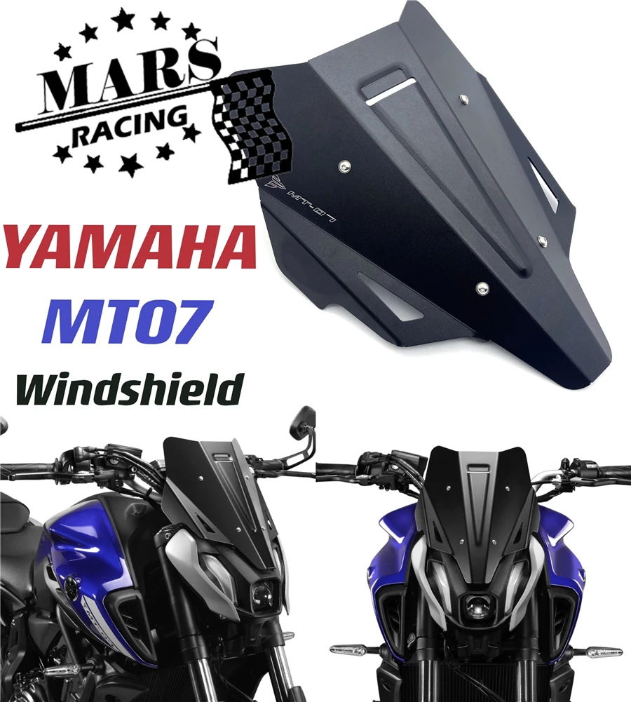 Подходит для YAMAHA FZ07 MT07 MT-07 mt07 2021 2022 мотоциклетный черный ветровой экран лобового
