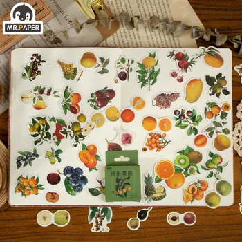

Mr.paper 8 Styles 50pcs/box Stickers Paste Plant Style Butterfly Flower Plant Creative Bullet Journal Scrapbooking Deco Stickers