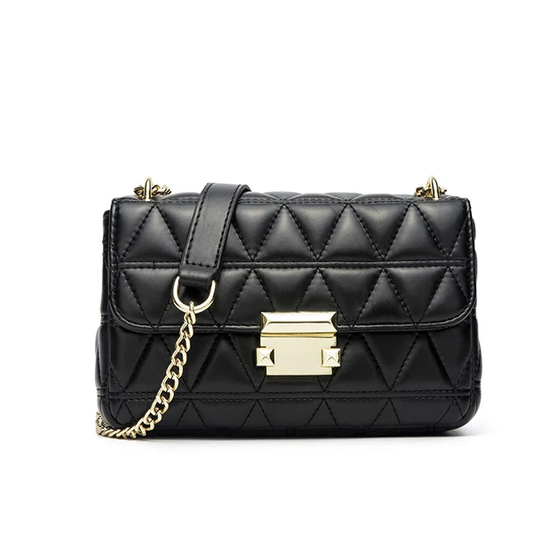 

Famous Brand Women Messenger Bag PU Leather High Quality Plaid Shoulder Bag Chain Bag Fashion Female Cross Body Bag