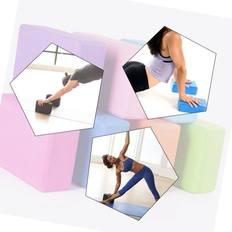 Yoga-Mad Pilates Cork Yoga Brick Eco Gym Fitness Block Stretch Home Exercise 