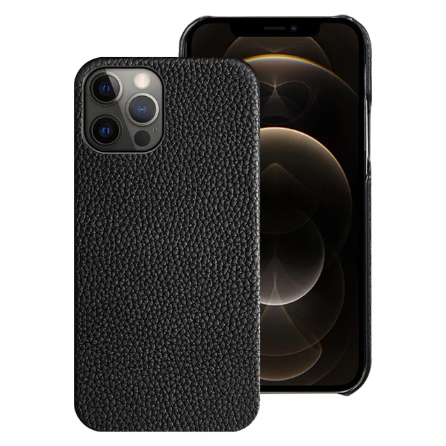 LANGSIDI Cowhide Genuine Leather Phone case for iphone 13 Pro Max 12 13 mini 12 pro max 11 X XS MAX 8 7plus SE Luxury back cover black