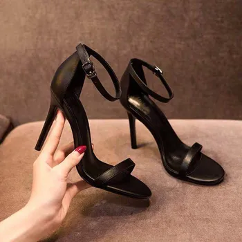 

Women Pumps Ankle Strap Shoes For Sexy Peep Toe Heels Sandals Party Wedding Woman High Heels Luxury Black 35-40
