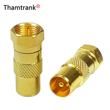 

10pcs/lot Gold Plated F Male Plug to IEC PAL DVB-T TV Male Plug RF Adapter TV Connector Wholesales